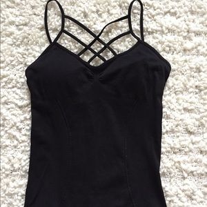 Black Lattice Tank w/ Build in Bra
